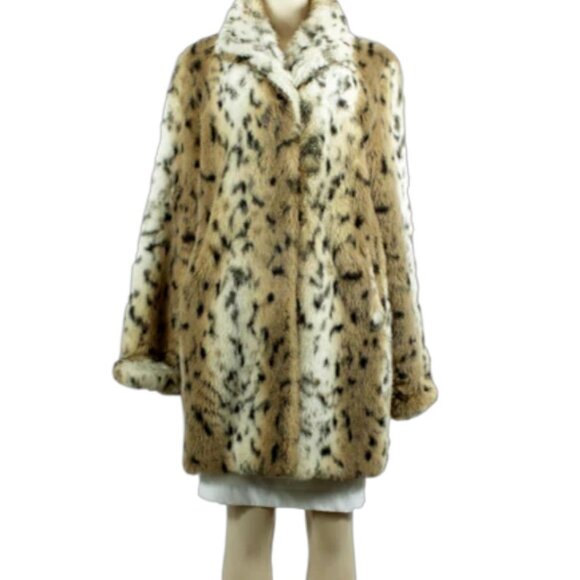 PAMELA McCOY Faux Fur Coat - Picture 1 of 4